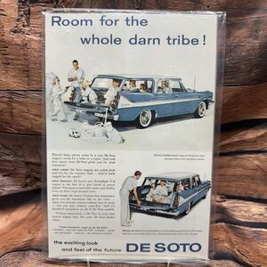 1958 DeSoto Fireflite Station Wagon Vintage Print Ad - Room for Whole Tribe!